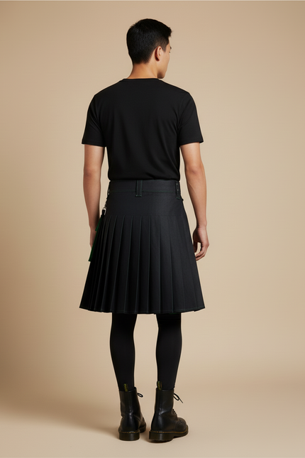 Jupe Homme Noire Plissée Médiévale