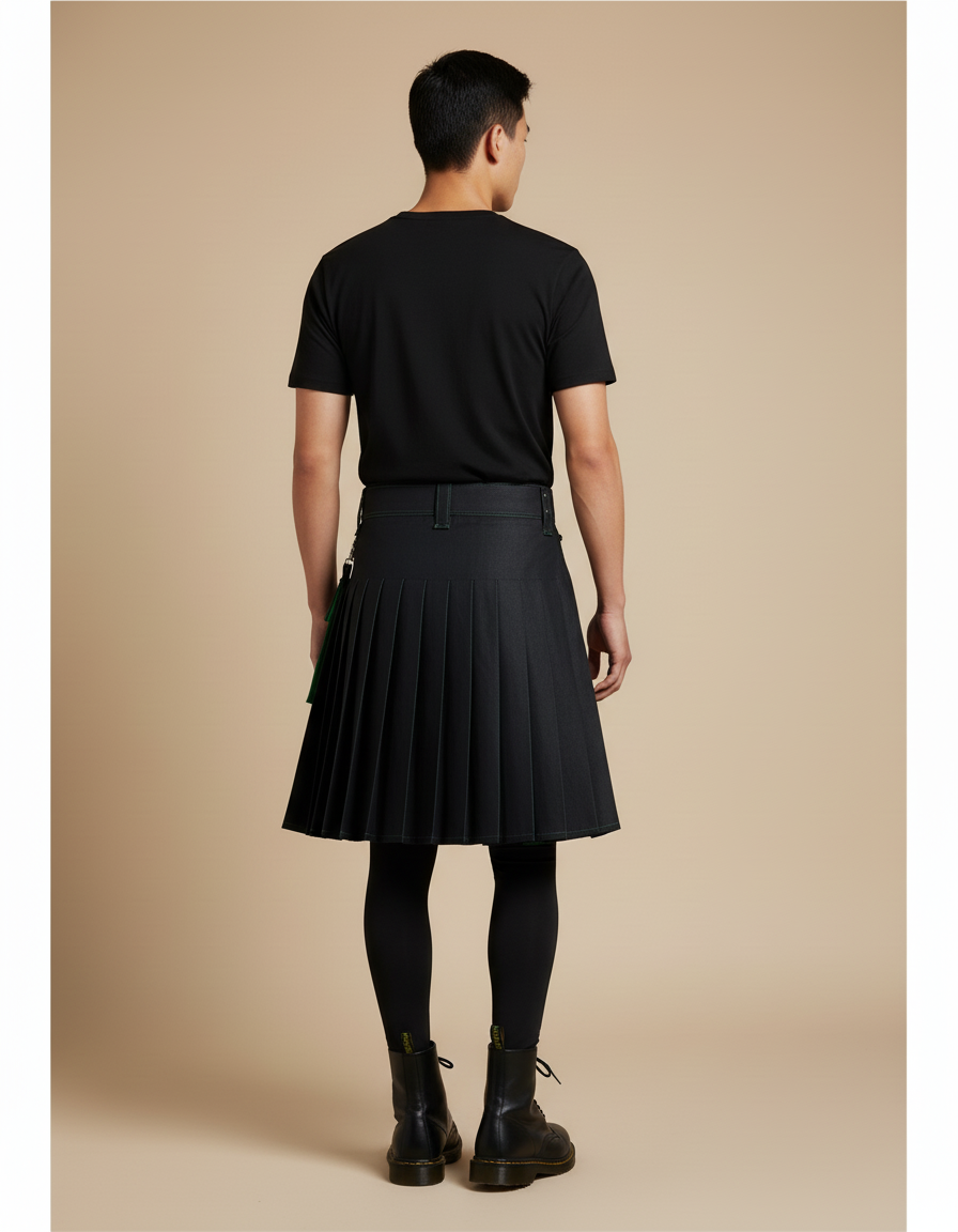 Jupe Homme Noire Plissée Médiévale