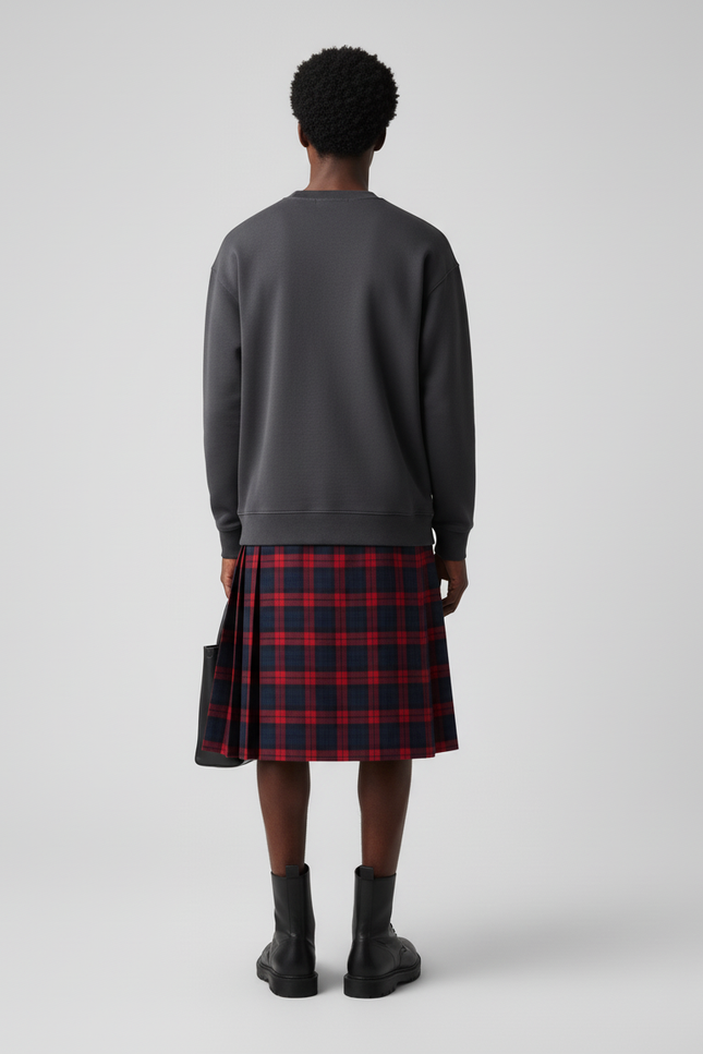 Jupe Homme Plissée Carreaux Écossais Décontractée