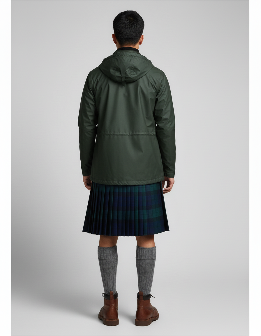 Jupe Homme Écossaise Plissée Décontractée Naturelle