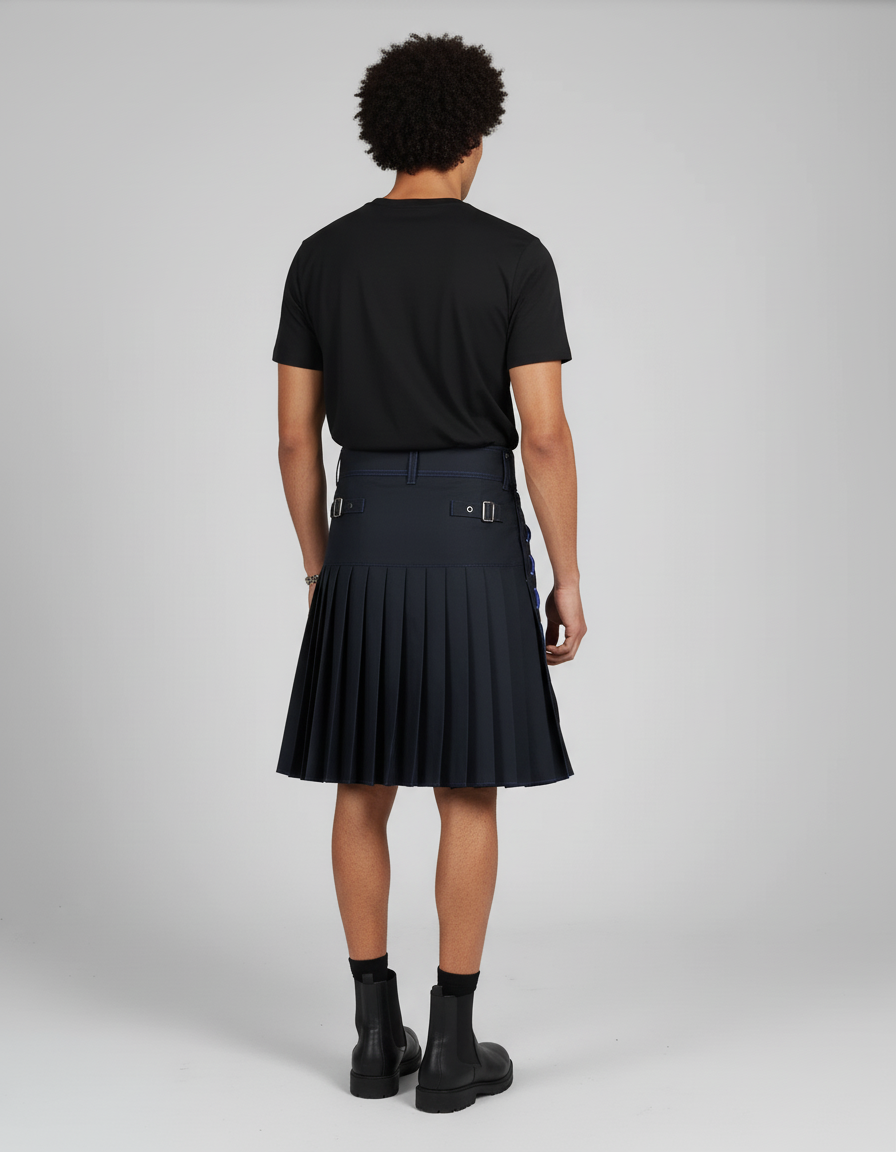 Jupe Homme Plissée Bicolore Utilitaire