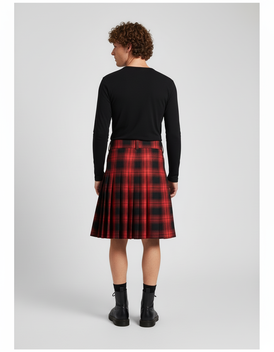 Jupe Homme Écossaise Plissée Moderne