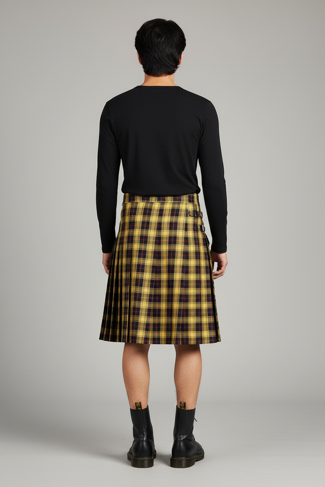 Jupe Homme Tartan Plissée Décontractée