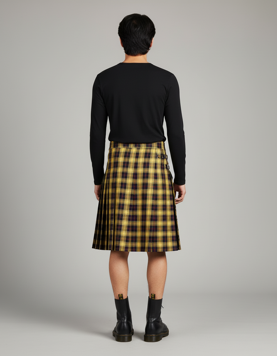 Jupe Homme Tartan Plissée Décontractée