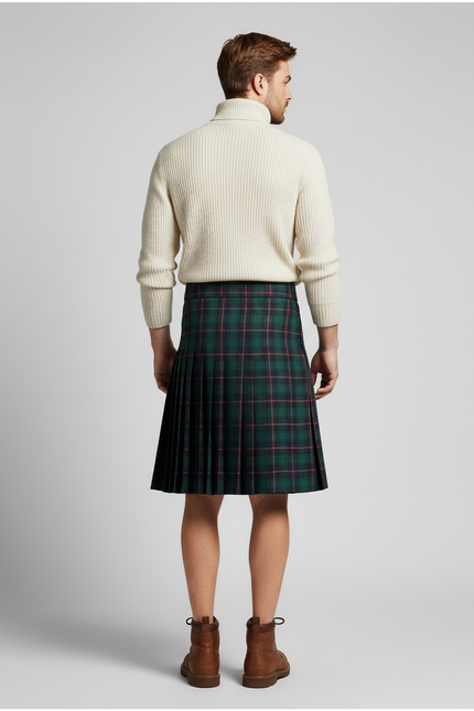 Jupe Homme Écossaise Plissée Utilitaire