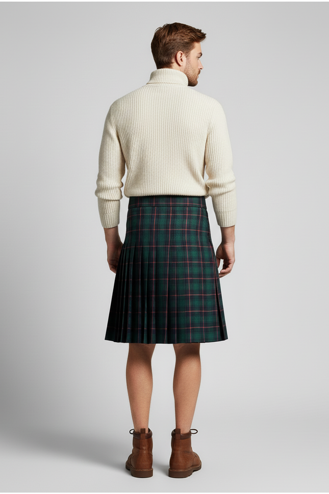 Jupe Homme Écossaise Plissée Utilitaire