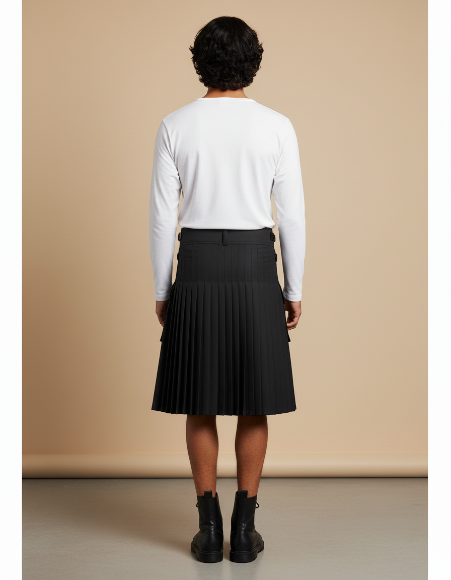 Jupe Homme Noire Plissée