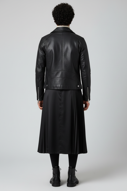 Jupe Homme Noire Plissée Décontractée Relax