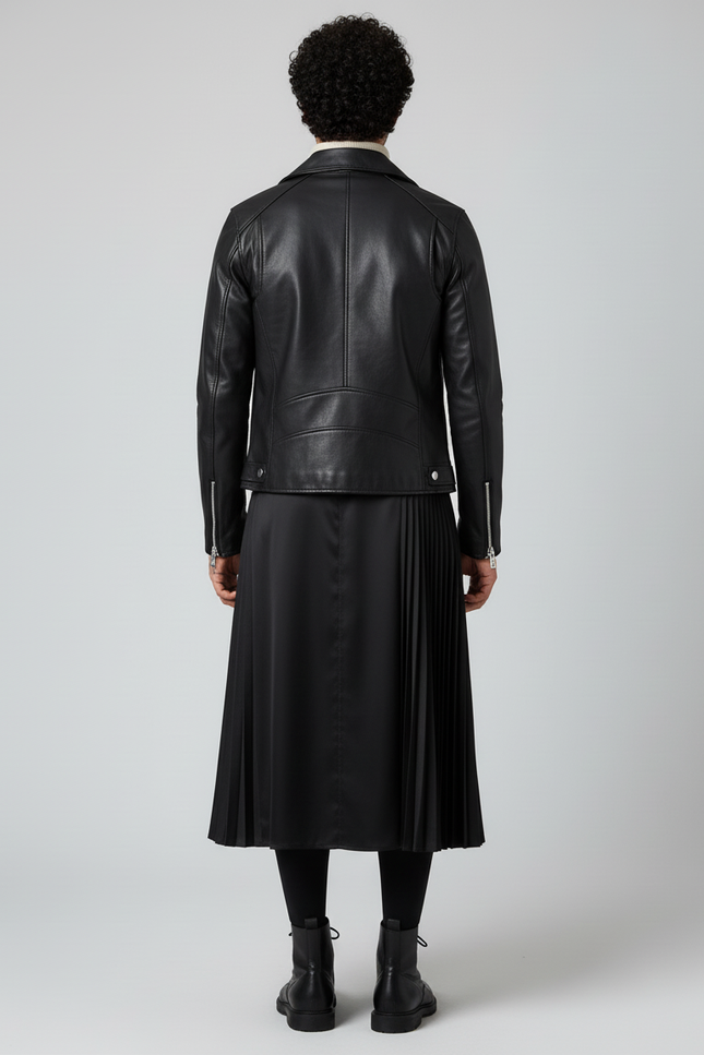 Jupe Homme Noire Plissée Décontractée Relax