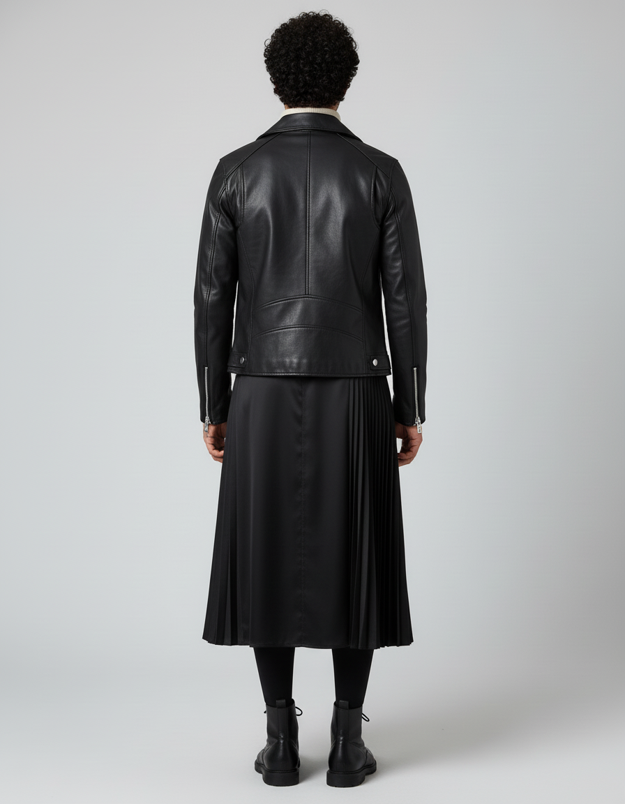 Jupe Homme Noire Plissée Décontractée Relax