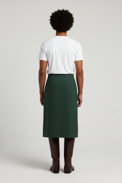 Jupe Homme Vert Côtelée Décontractée