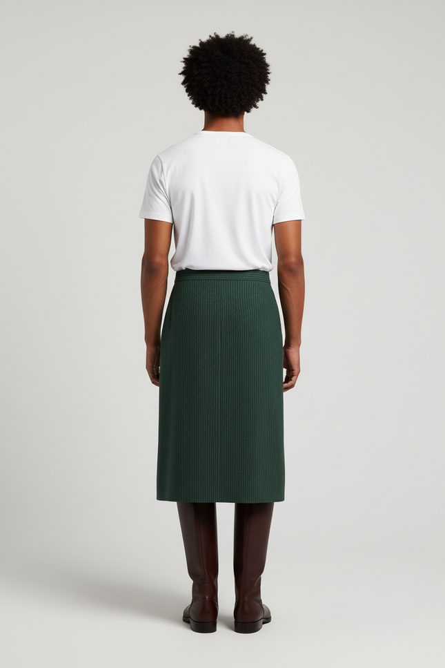 Jupe Homme Vert Côtelée Décontractée