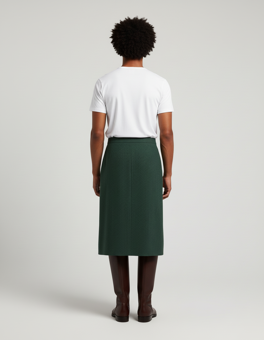 Jupe Homme Vert Côtelée Décontractée