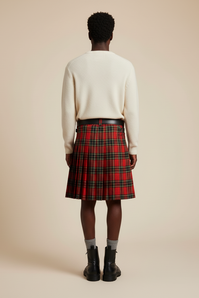 Jupe Homme Écossaise Plissée Chic Raffinée