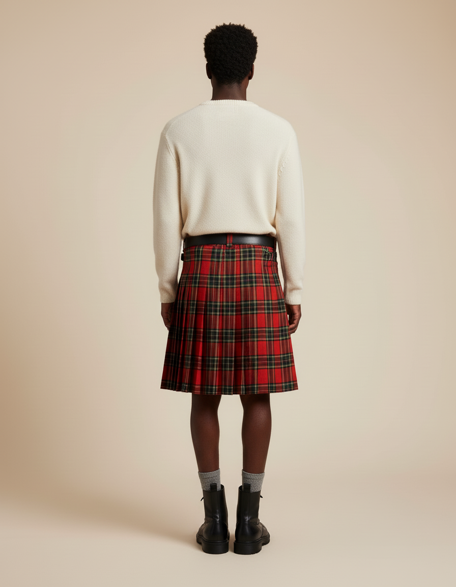 Jupe Homme Écossaise Plissée Chic Raffinée