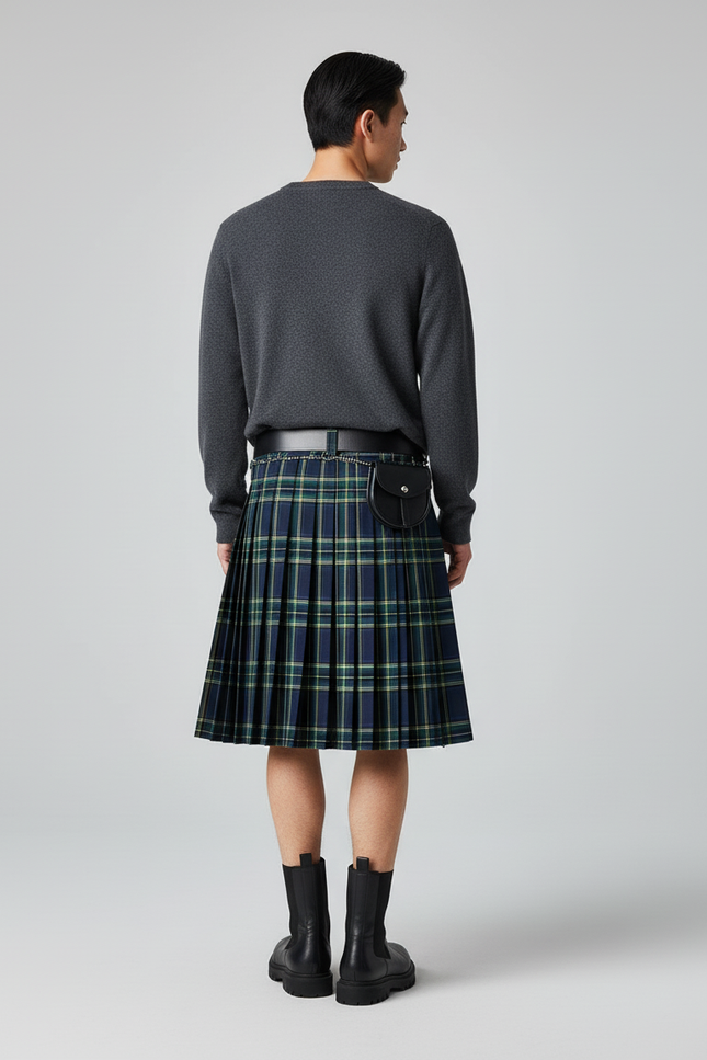 Jupe Homme Écossaise Plissée Classique