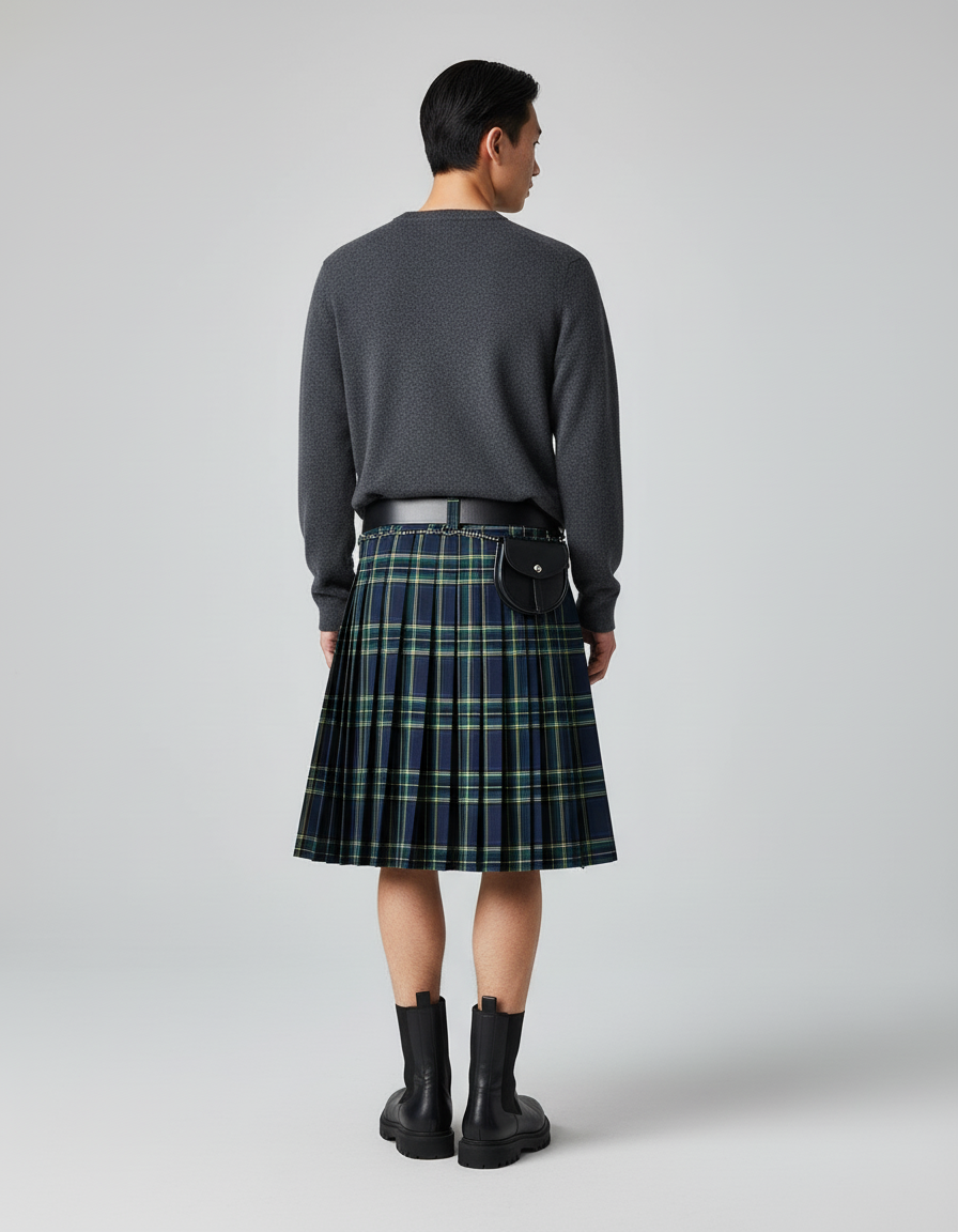 Jupe Homme Écossaise Plissée Classique