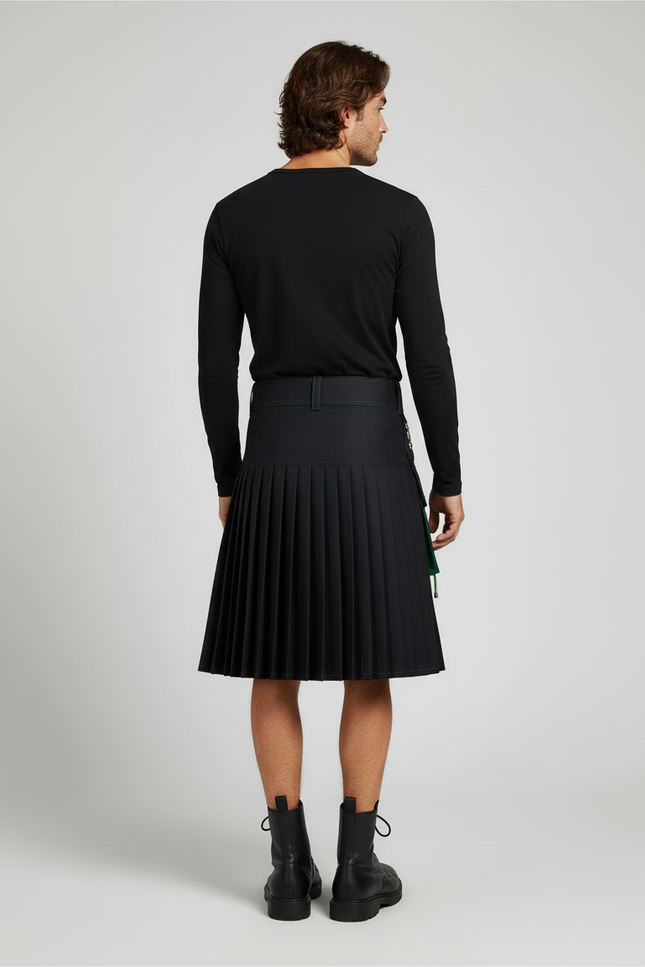 Jupe Homme Noire Et Verte Plissée Décontractée