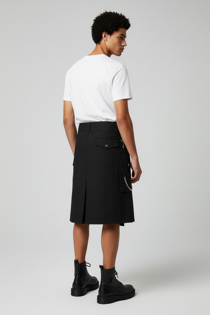 Jupe Homme Noire À Chaînes Décontractée