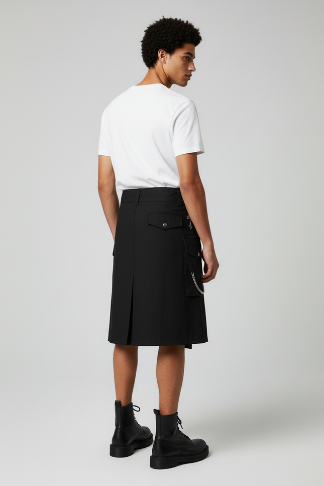 Jupe Homme Noire À Chaînes Décontractée