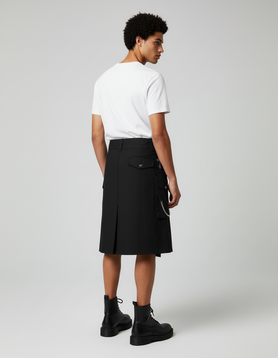 Jupe Homme Noire À Chaînes Décontractée