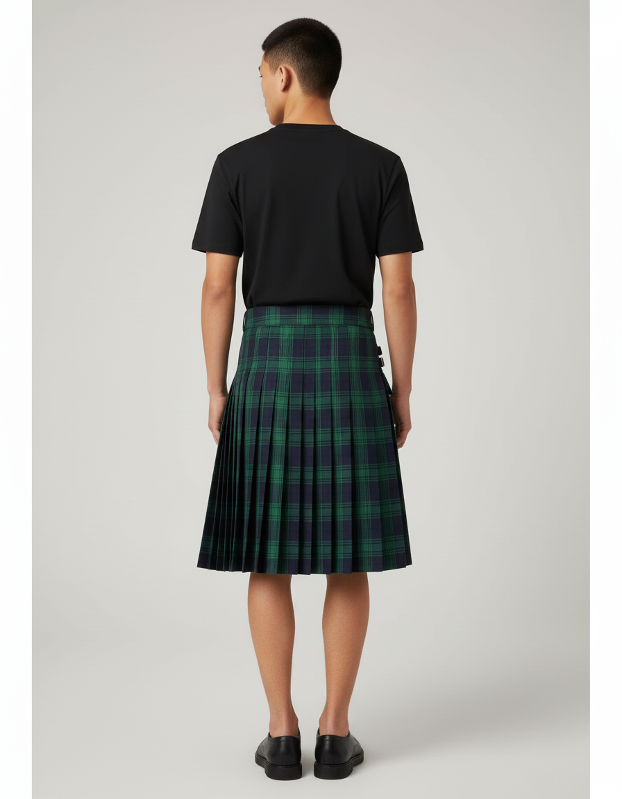 Jupe Homme Écossaise Plissée Chic Distinguée