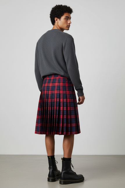 Jupe Homme Plissée Écossaise Chic