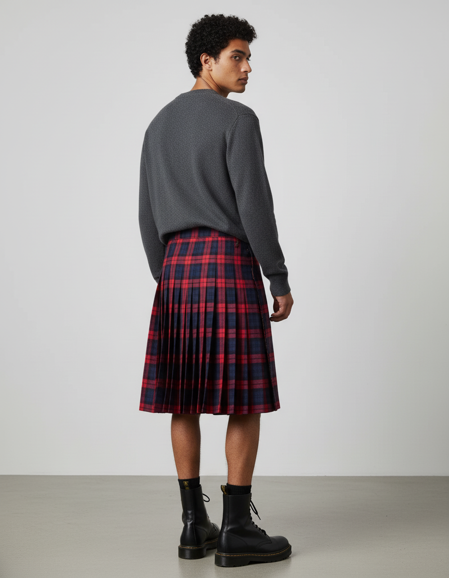 Jupe Homme Plissée Écossaise Chic