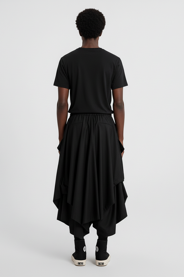 Jupe Homme Noire Plissée Ample