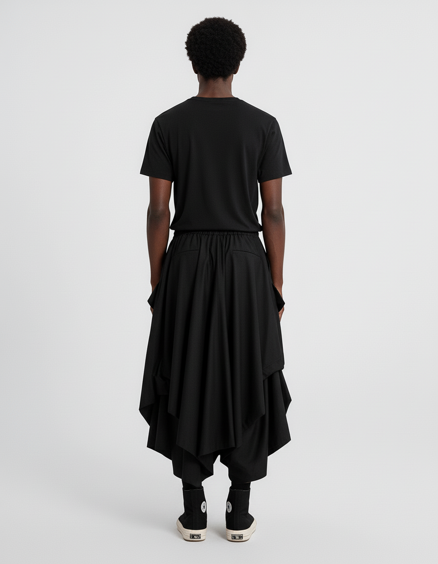 Jupe Homme Noire Plissée Ample