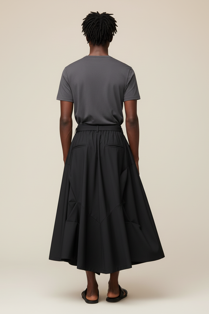 Jupe Homme Noire Plissée Fluide
