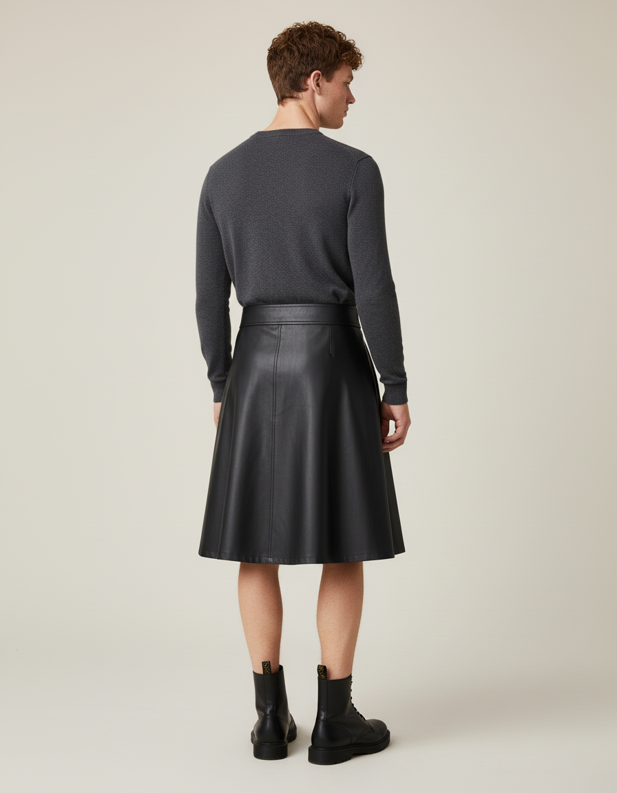 Jupe Homme Plissée Cuir Chic