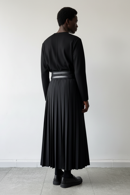 Jupe Homme Plissée Longue Décontractée