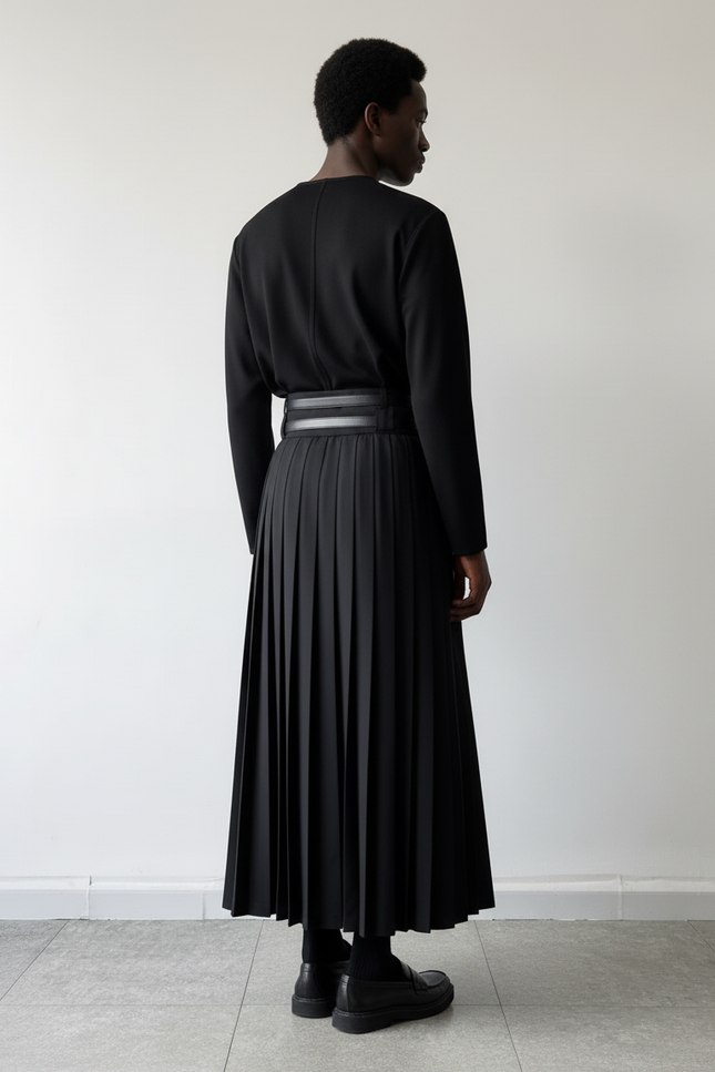 Jupe Homme Plissée Longue Décontractée