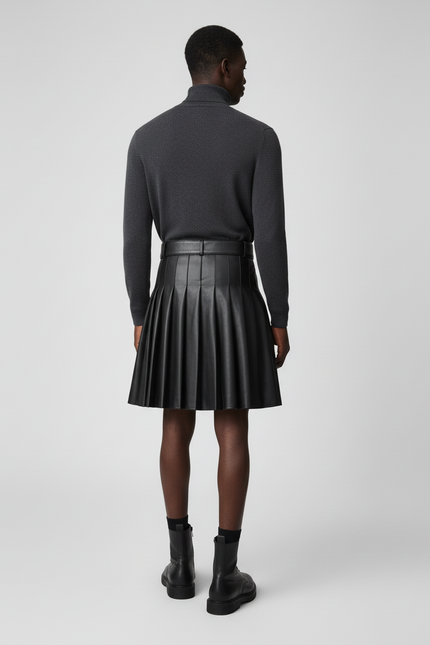Jupe Homme Cuir Plissée Chic