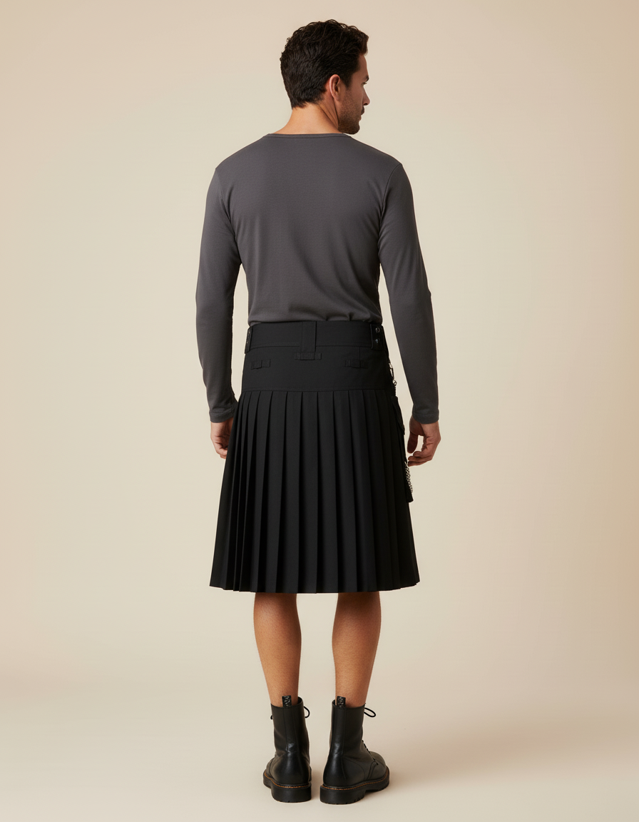 Jupe Homme Noire Steampunk Décontractée