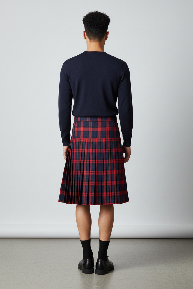 Jupe Homme Tartan Plissée Décontractée Rustique