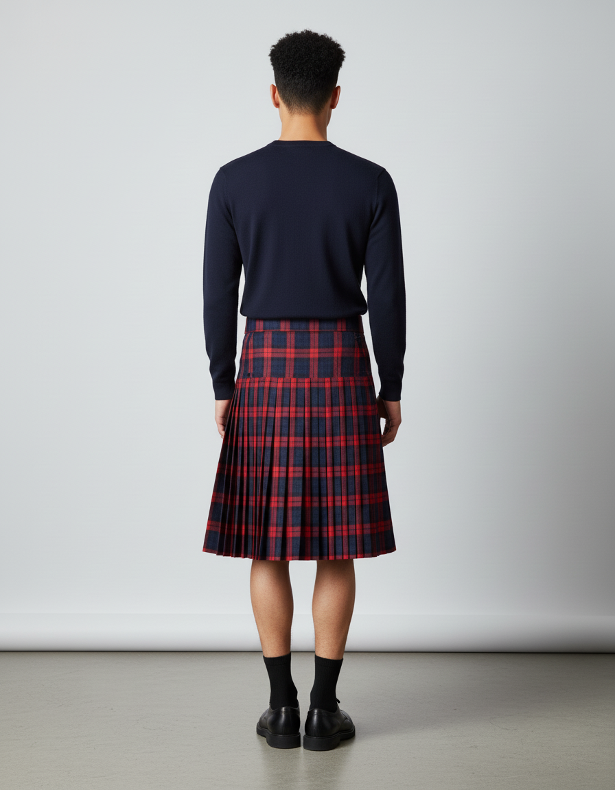 Jupe Homme Tartan Plissée Décontractée Rustique