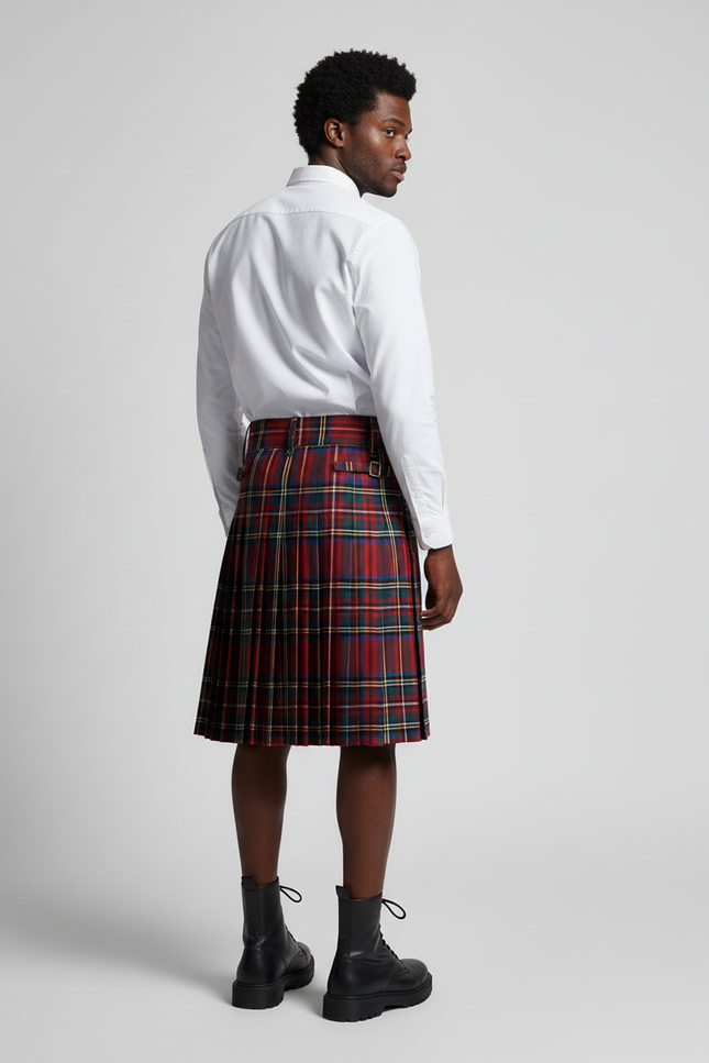 Jupe Homme Tartan Plissée Élégante Noble