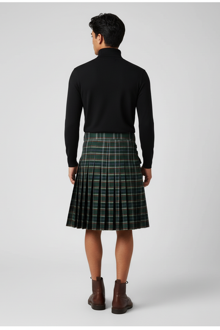 Jupe Homme Tartan Plissée Chic Écossaise