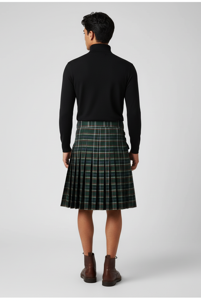 Jupe Homme Tartan Plissée Chic Écossaise
