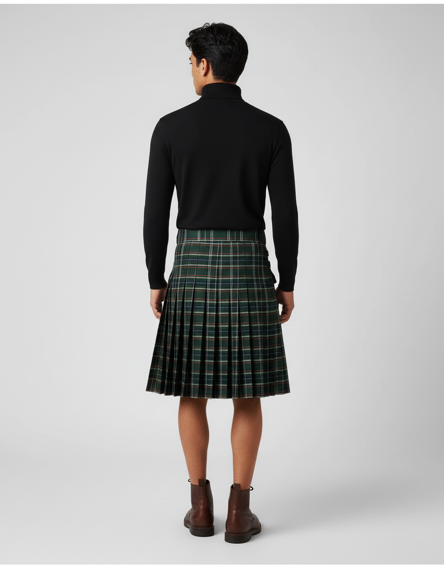 Jupe Homme Tartan Plissée Chic Écossaise