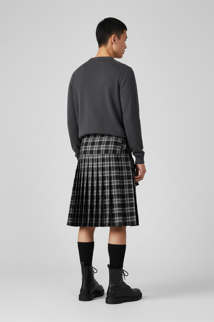 Jupe Homme Écossaise Plissée Vintage