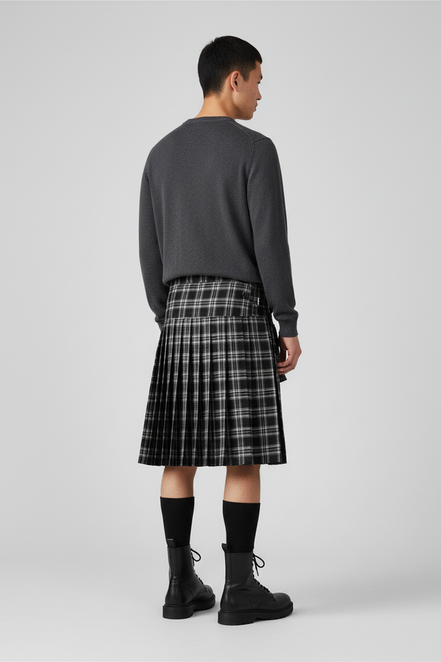 Jupe Homme Écossaise Plissée Vintage