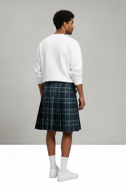Jupe Homme Écossaise Plissée Décontractée Facile