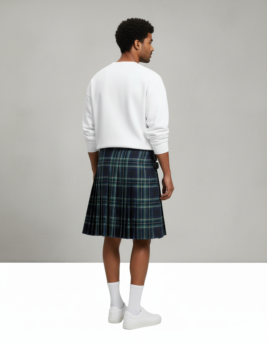 Jupe Homme Écossaise Plissée Décontractée Facile