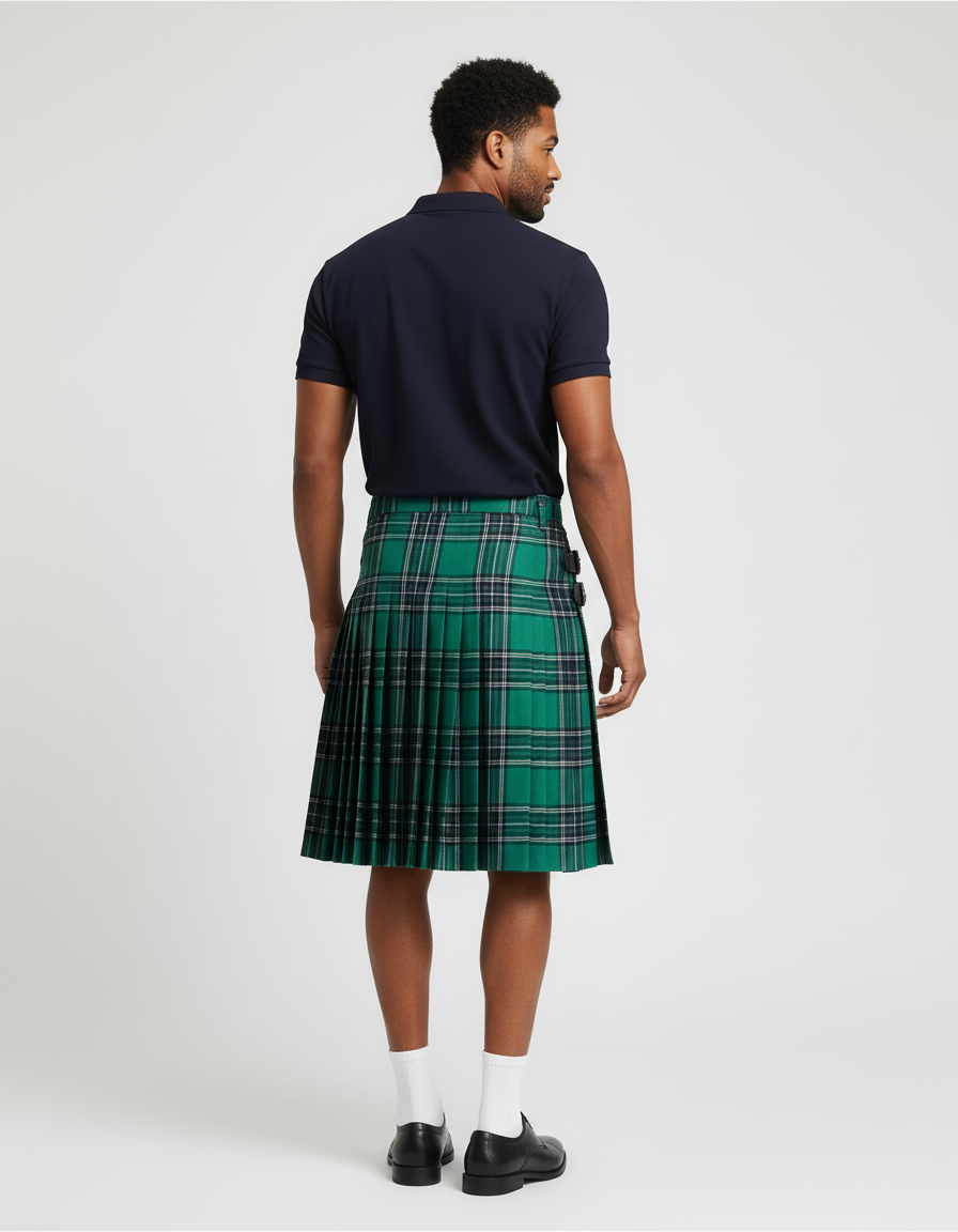 Jupe Homme Plissée Écossaise Décontractée Confortable