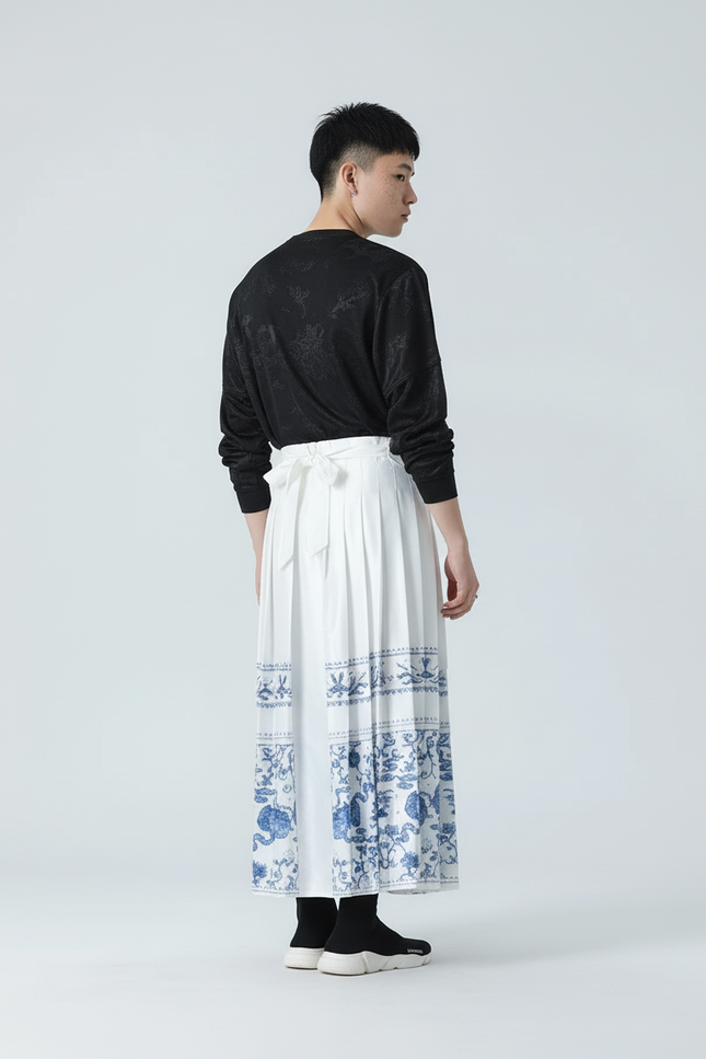 Jupe Homme Blanche Imprimée Décontractée