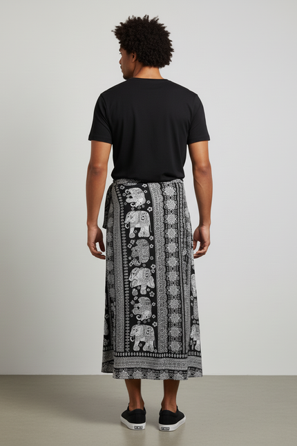 Jupe Homme Imprimé Éléphant Fluide