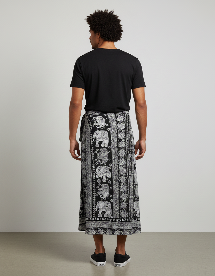 Jupe Homme Imprimé Éléphant Fluide